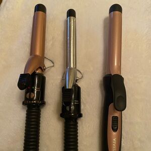 3- Curling Iron Set - Rose Gold and Silver